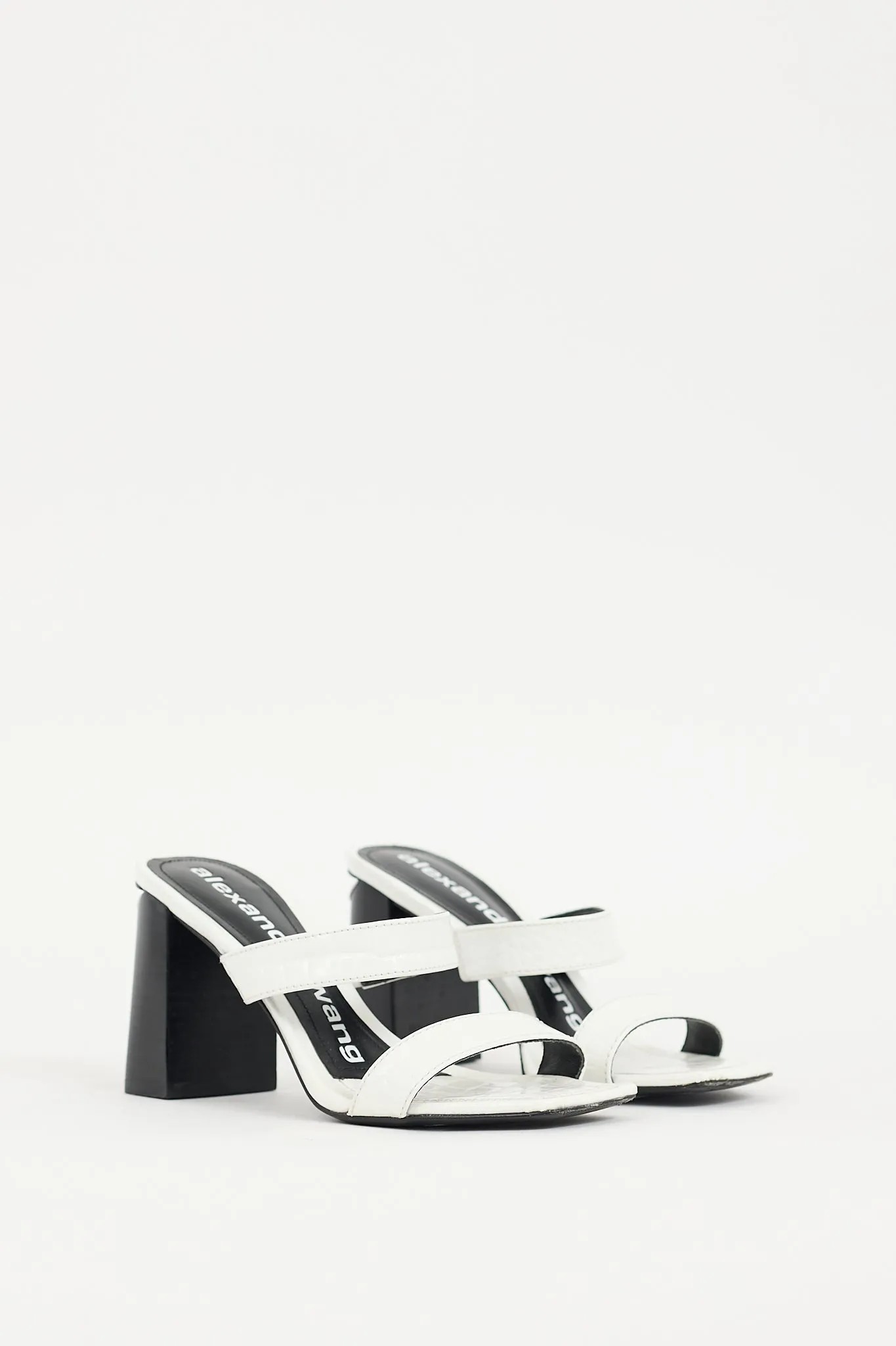 White Embossed Leather Hayden Heel