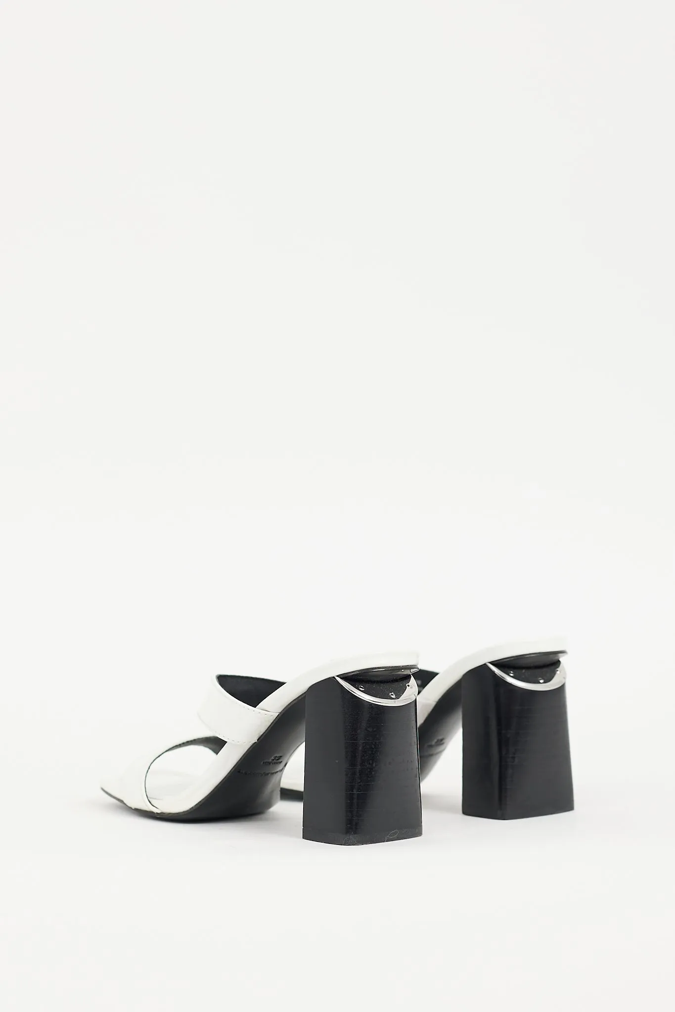 White Embossed Leather Hayden Heel
